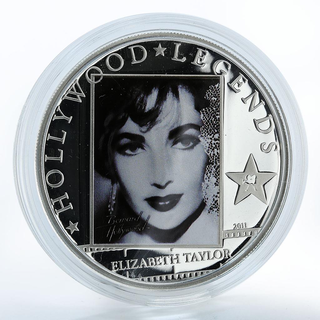 Cook Islands 5 dollars Hollywood Legends Elizabeth Taylor silver coin 2011