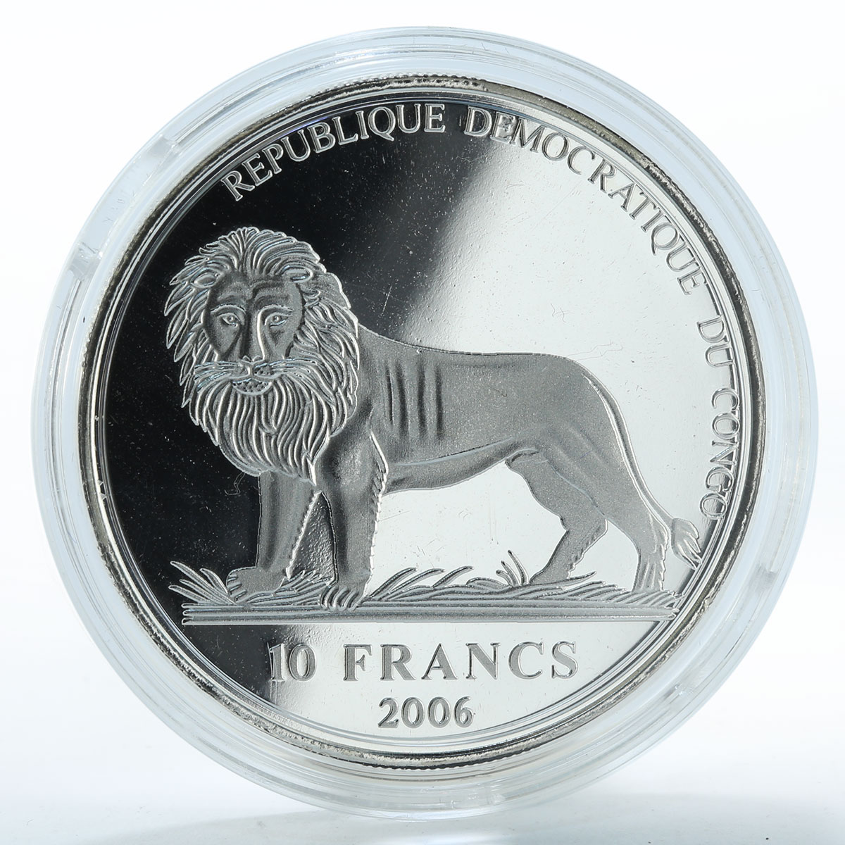 Congo 10 francs World Trade Center Remember 9-11-2001 proof silver coin 2006