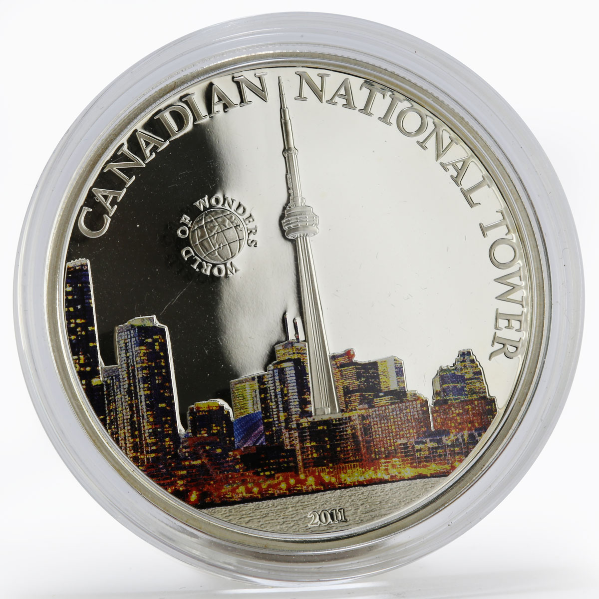 Palau 5 dollars World of Wonders Canadian Tower Architecture silver coin 2011