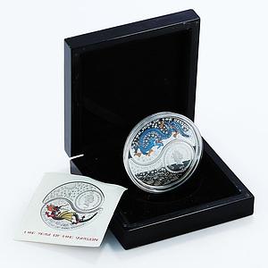 Fiji set 2 coins Year of the Dragon Ying Yang colored proof silver coin 2012