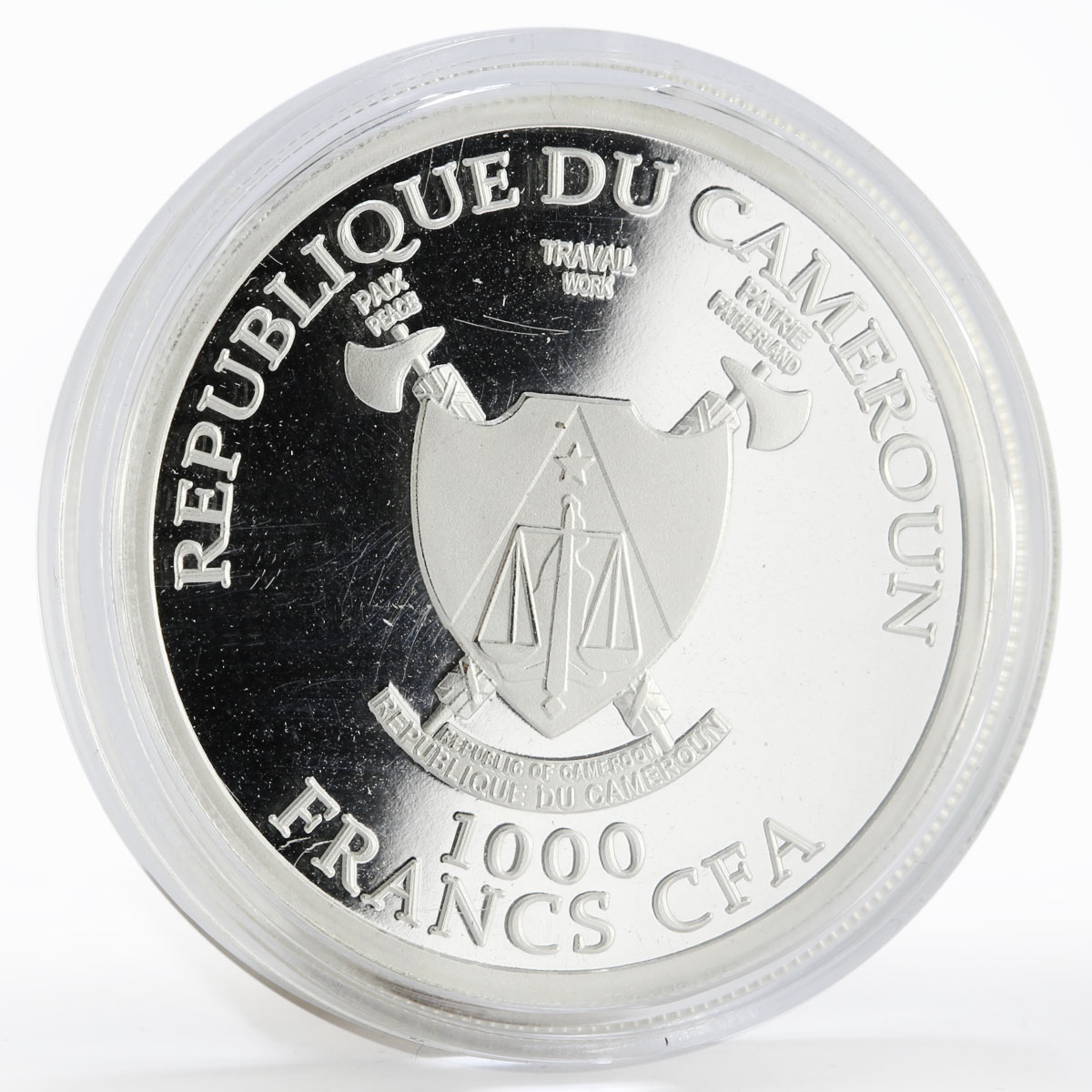 Cameroon 1000 francs World Cup Football  Petersburg proof silver coin 2018