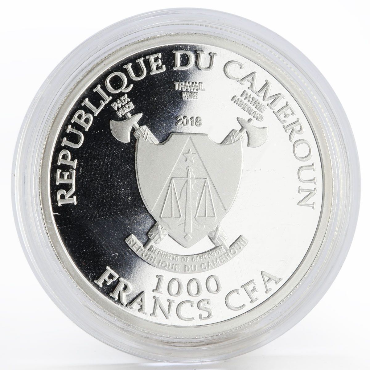 Cameroon 1000 francs World Cup Football Samara Russia proof silver coin 2018
