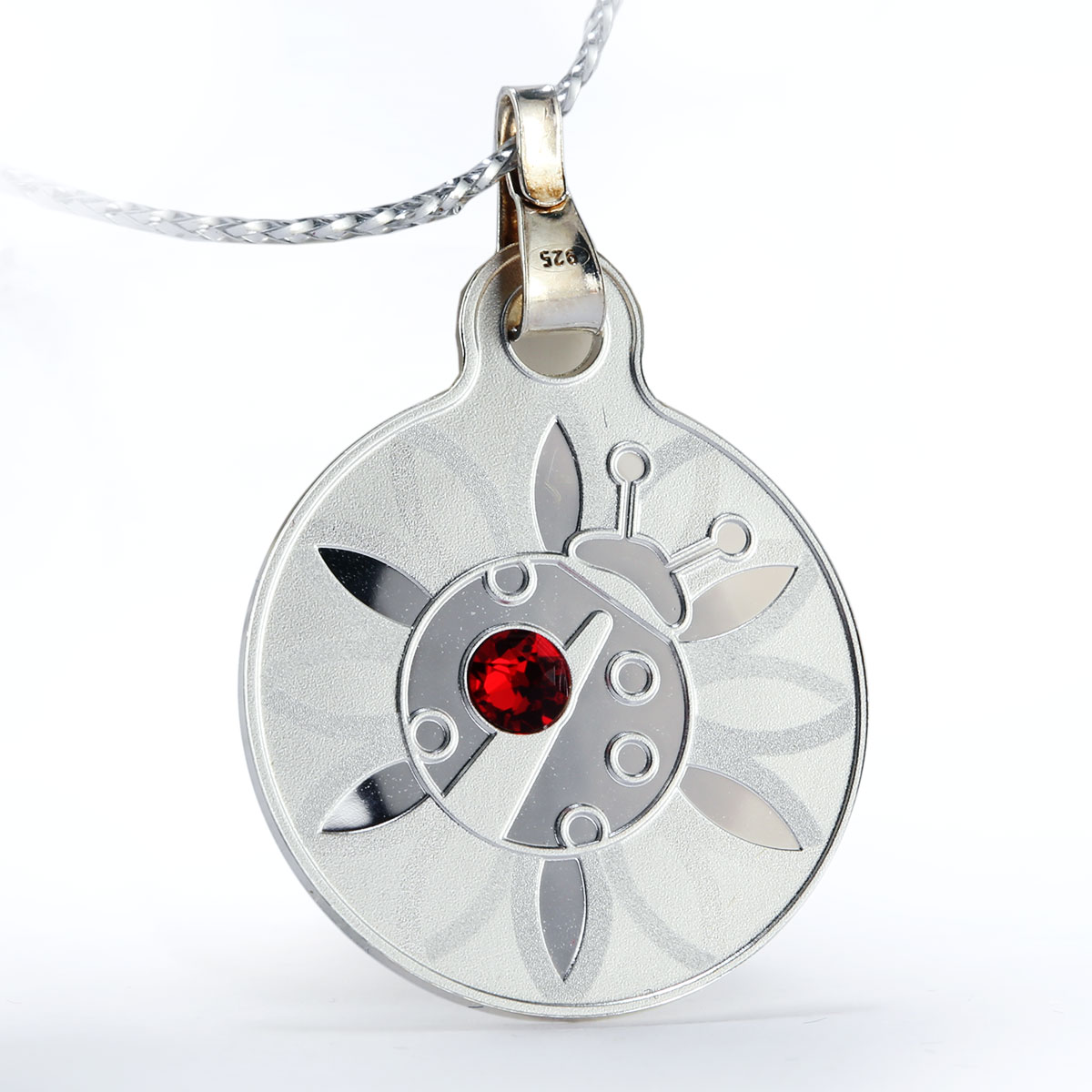 Cameroon 100 francs Ladybug Small Treasures Pendant Swarovski silver coin 2019