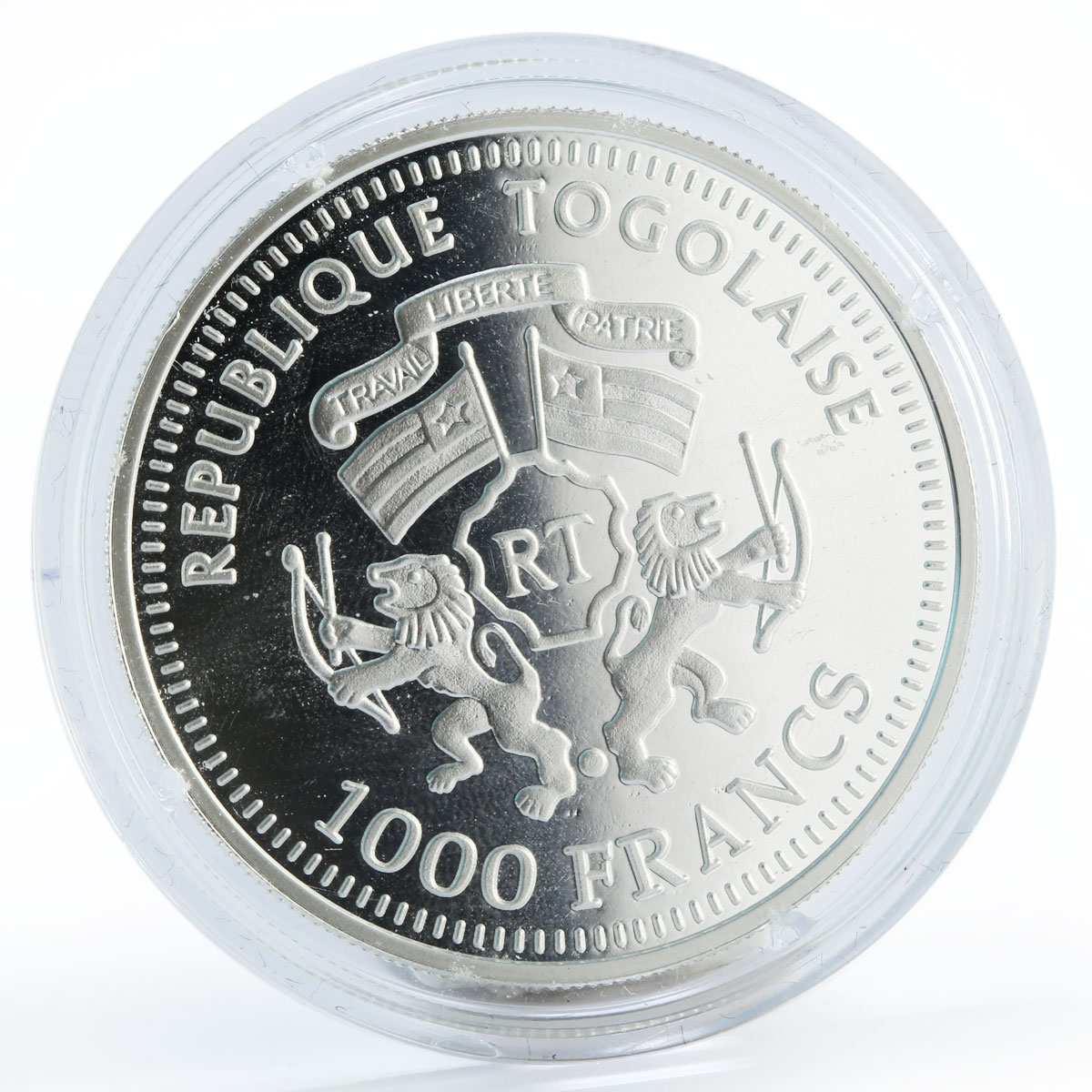 Togo 1000 francs 170th Anniversary German Railroad Adler proof silver coin 2005