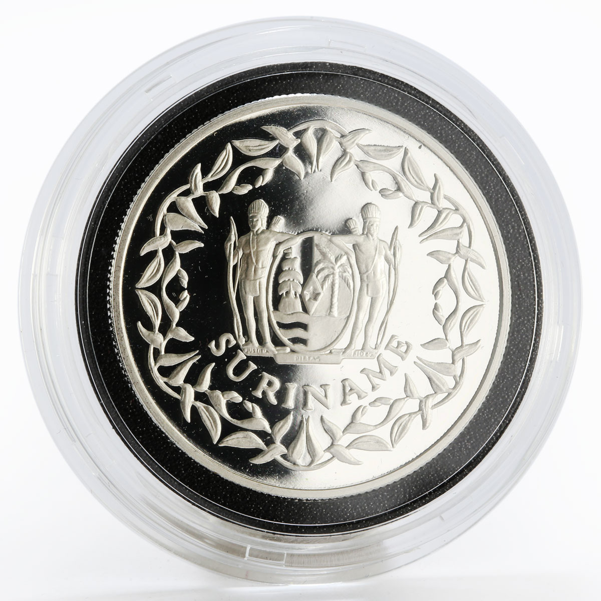 Suriname 50 guilders 35th Anniversary of Centrale Bank proof silver coin 1992