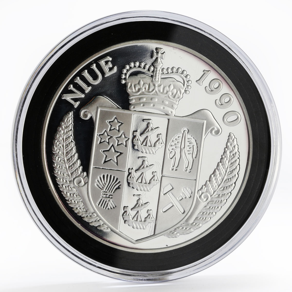 Niue 100 dollars XIV Football Championship Italy team proof silver coin 1990