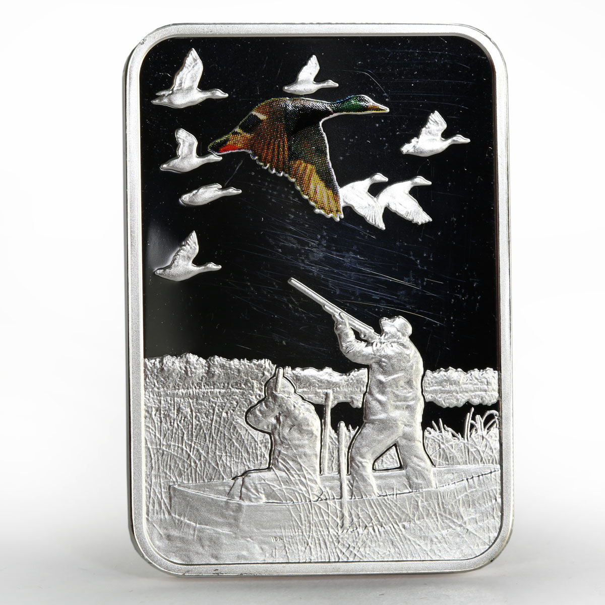 Malawi 20 kwacha Art of Hunting for Duck proof silver coin 2011