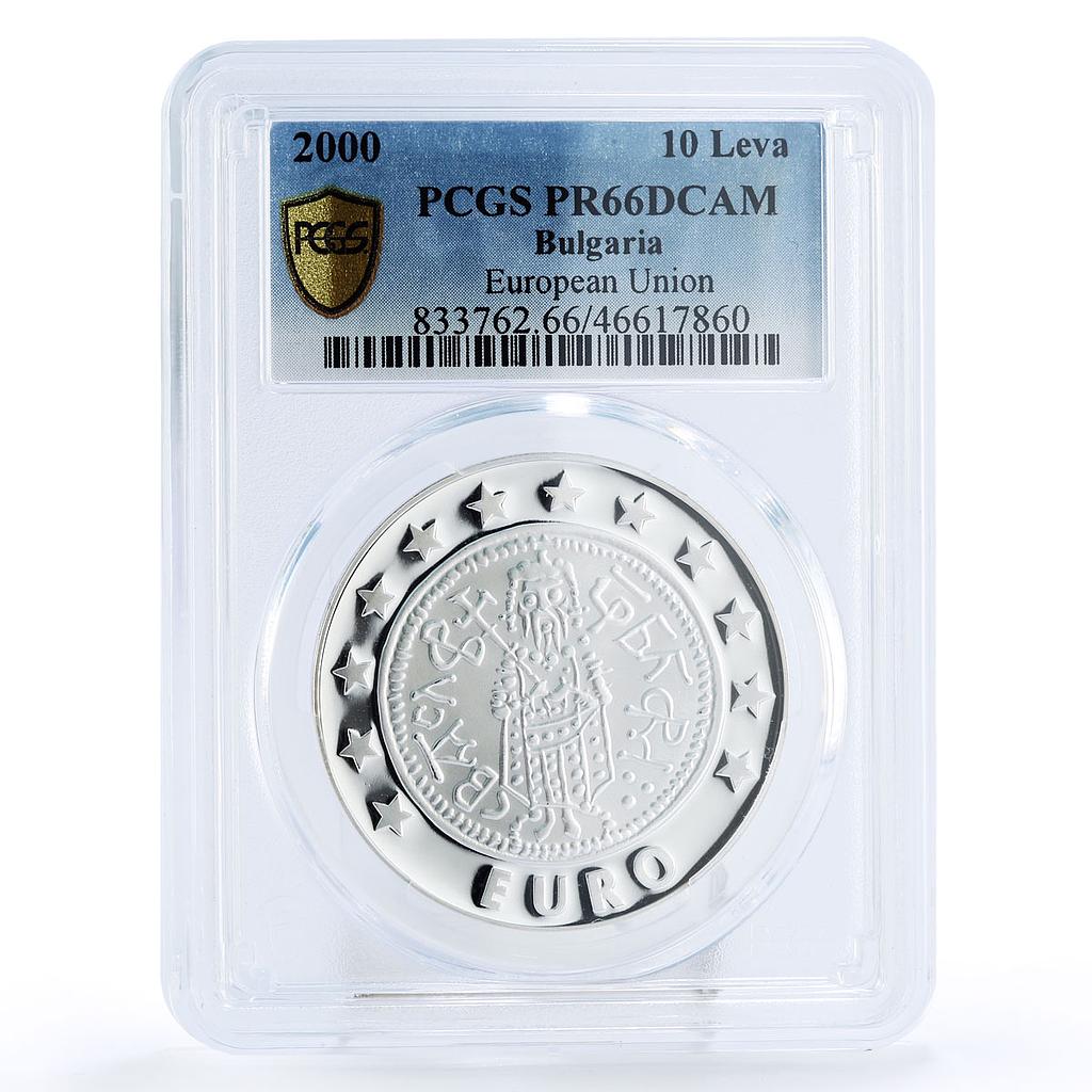 Bulgaria 10 leva Acceptance in the European Union PR66 PCGS silver coin 2000