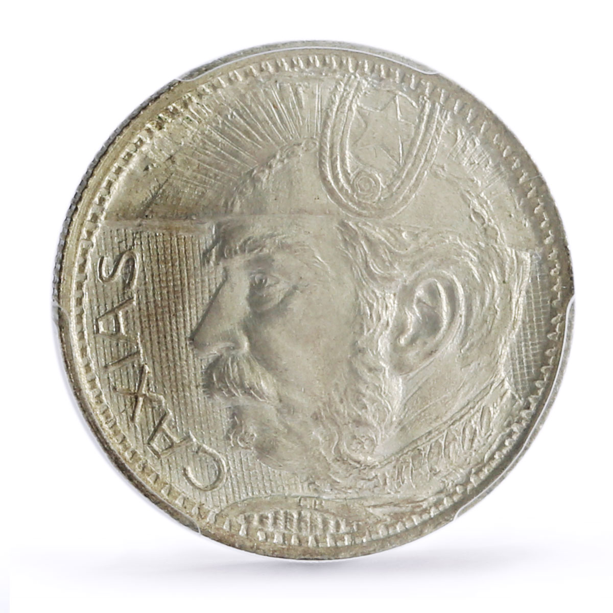 Brazil 2000 reis Caxias Duke Marshall Luiz Alves Lima MS65 PCGS silver coin 1935