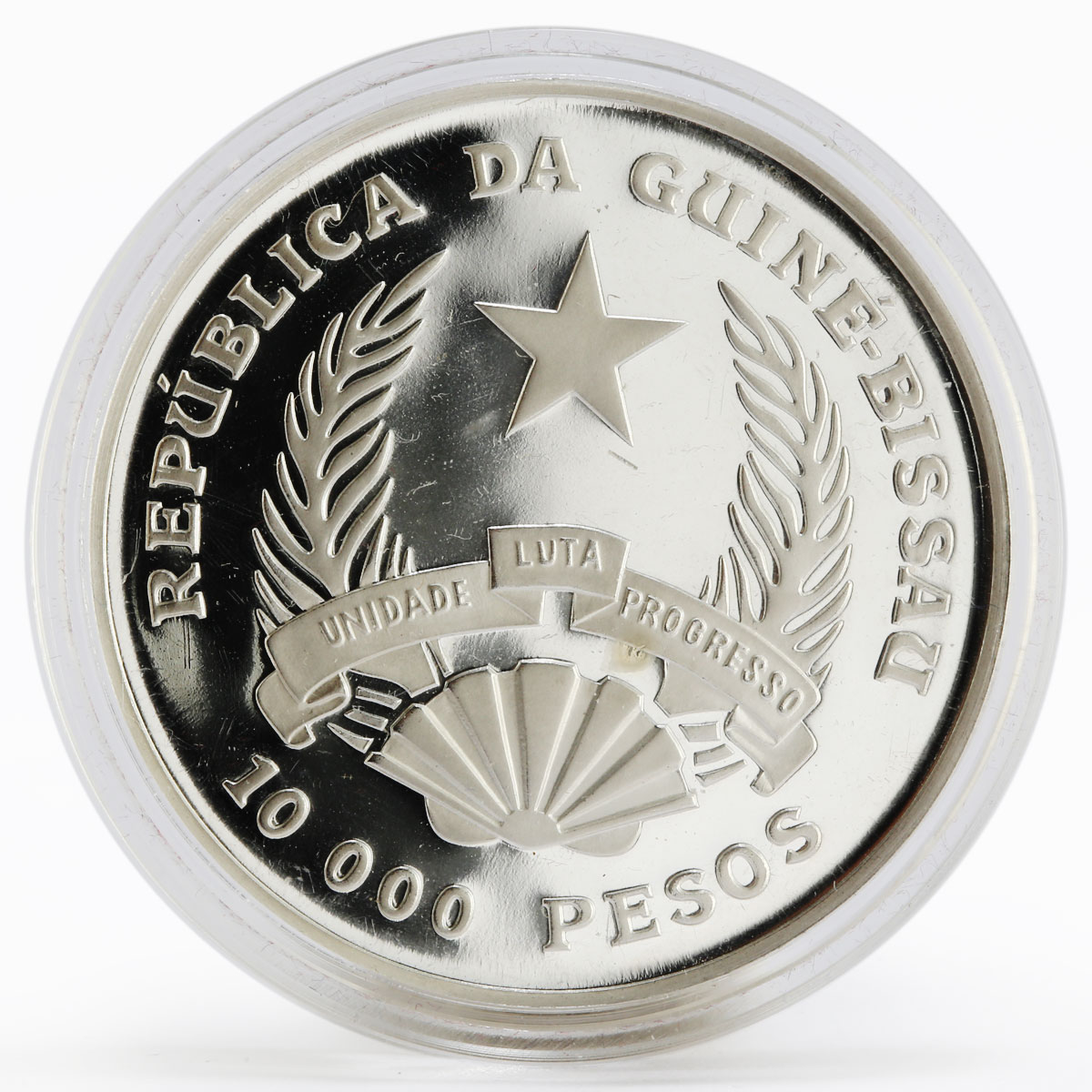 Guinea-Bissau 10000 pesos 545th Anniversary Nuno Tristau proof silver coin 1991