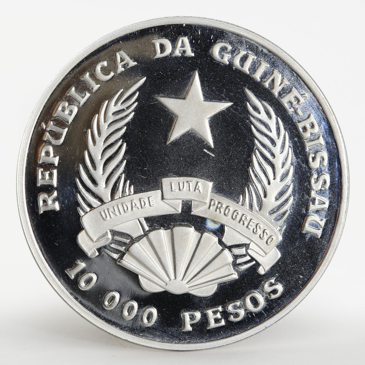 Guinea-Bissau 10000 pesos 545th Anniversary Nuno Tristau proof silver coin 1991