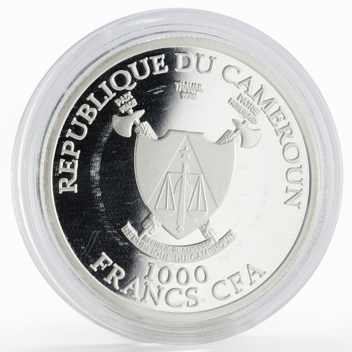 Cameroon 1000 francs World Cup Football Ekaterinburg proof silver coin 2018