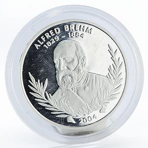 Benin 1000 francs Alfred Brehm proof silver coin 2004