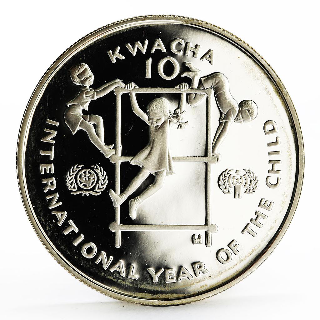 Zambia 10 kwacha International Year of the Child proof silver coin 1980