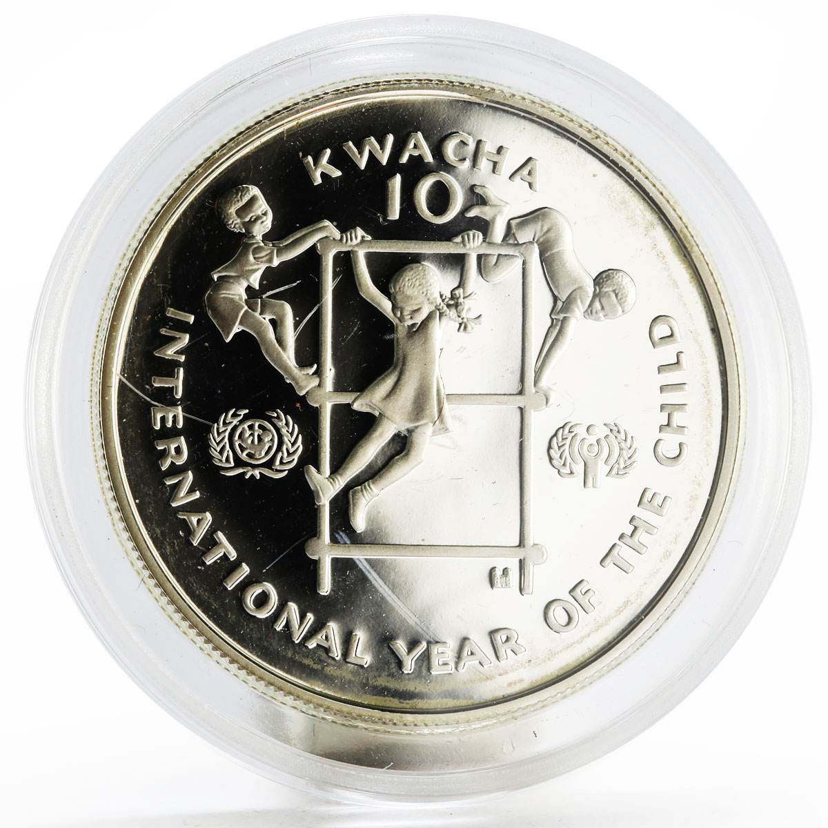 Zambia 10 kwacha International Year of the Child proof silver coin 1980