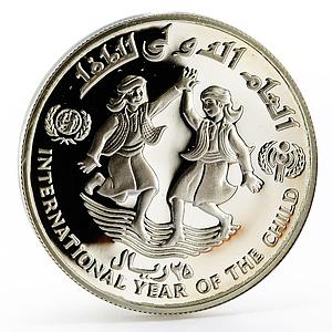 Yemen 25 riyals International Year of the Child  proof silver coin 1983