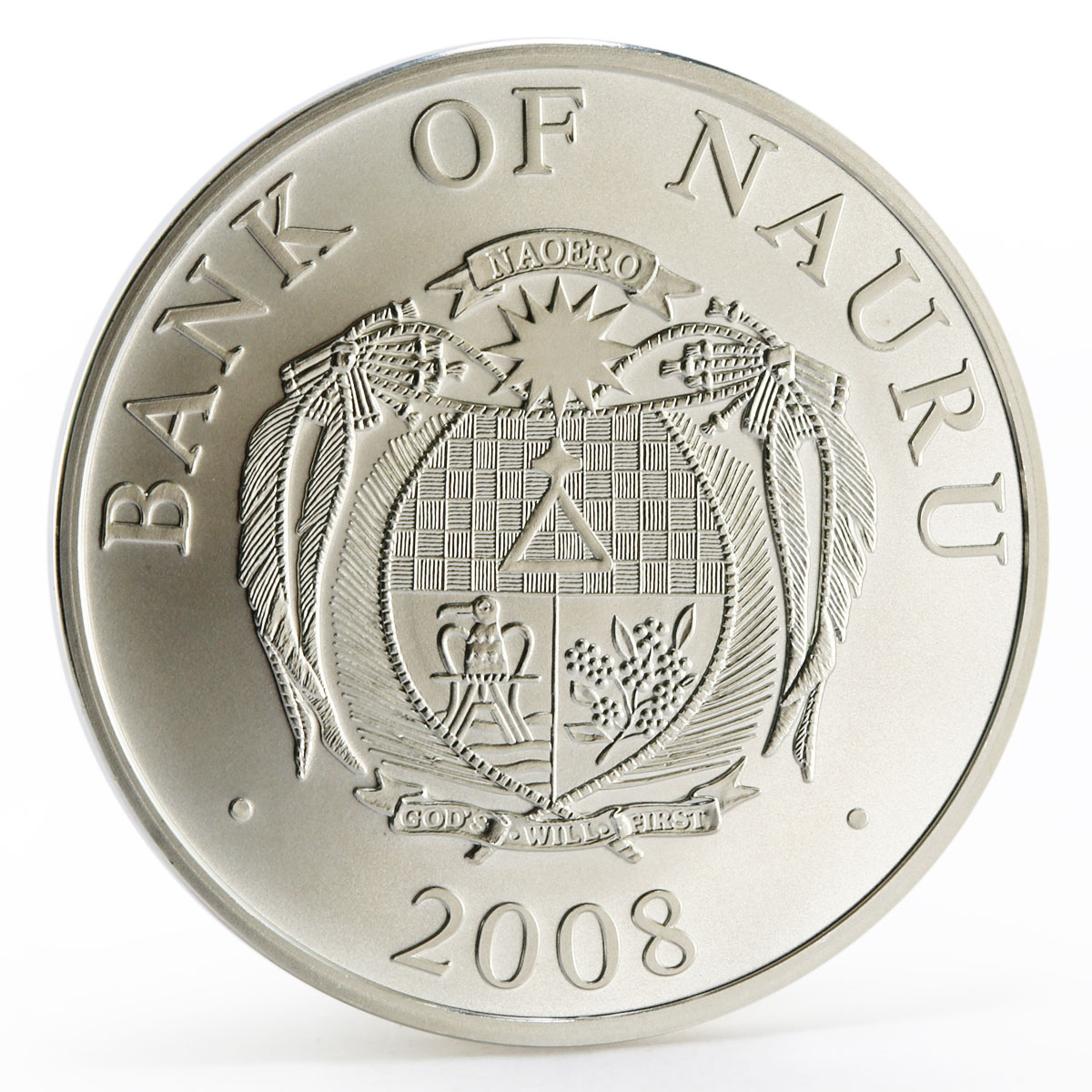 Nauru 10 dollars Happy New Year series Father Frost colored silver coin 2008
