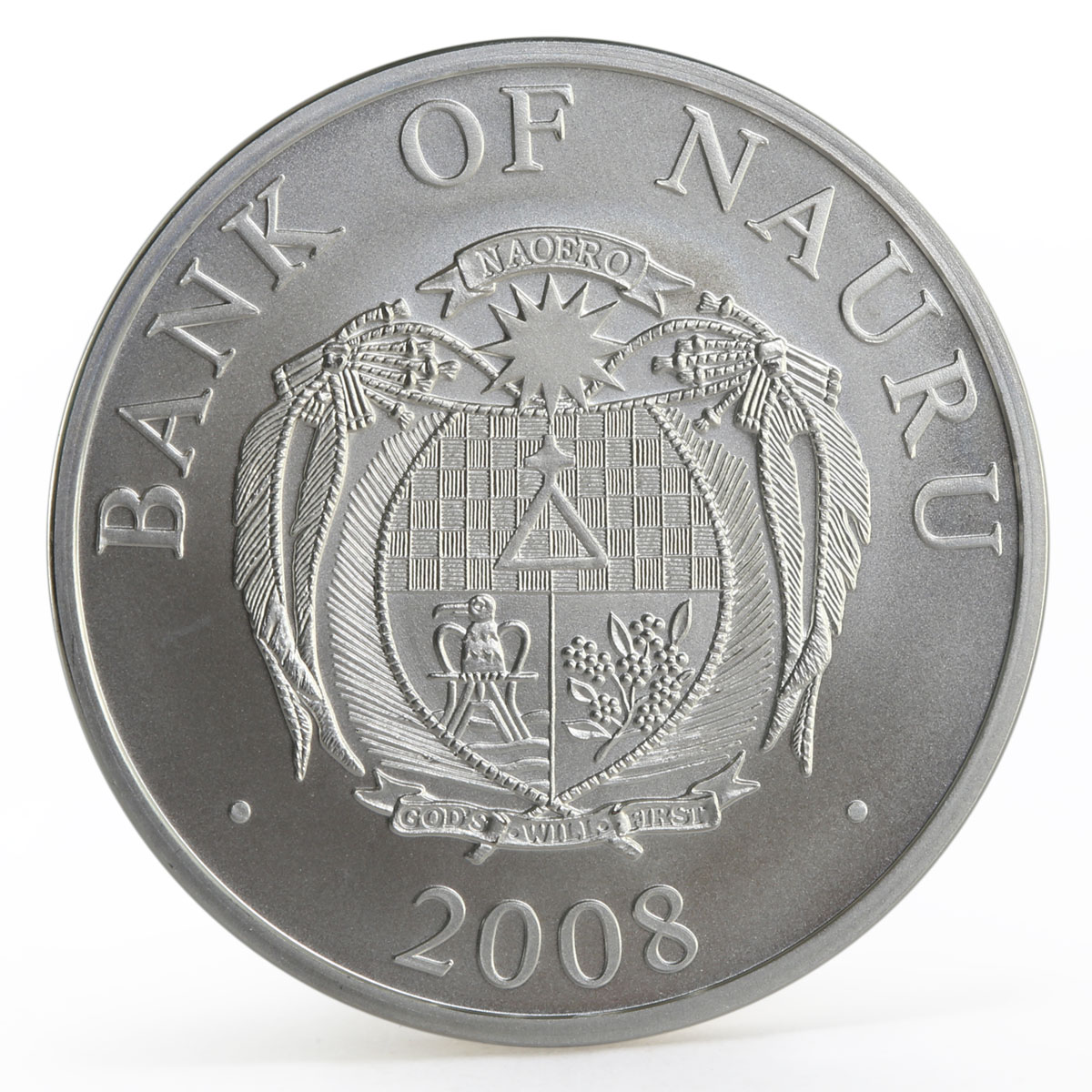 Nauru 10 dollars Happy New Year series Father Frost colored silver coin 2008