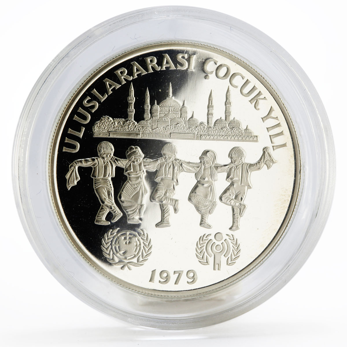 Turkey 500 liras International Day of the Child proof silver coin 1979
