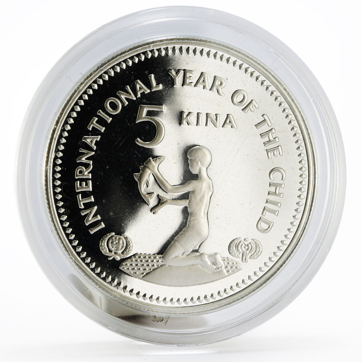 Papua New Guinea 5 kina International Year of the Child proof silver coin 1981