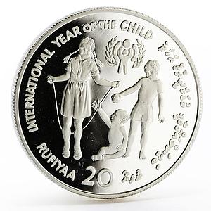 Maldives 20 rufiyaa International Year of the Child proof silver coin 1979