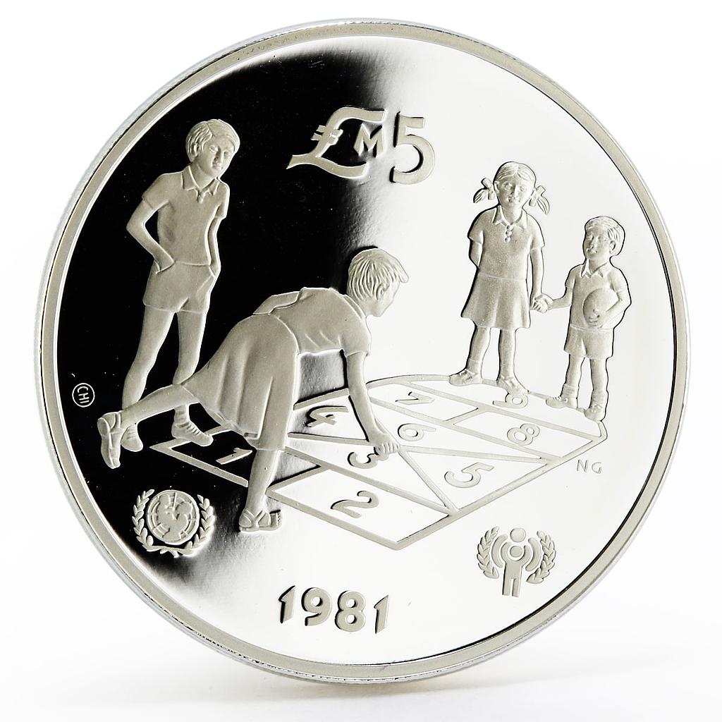 Malta 5 pounds International Year of the Child proof silver coin 1981