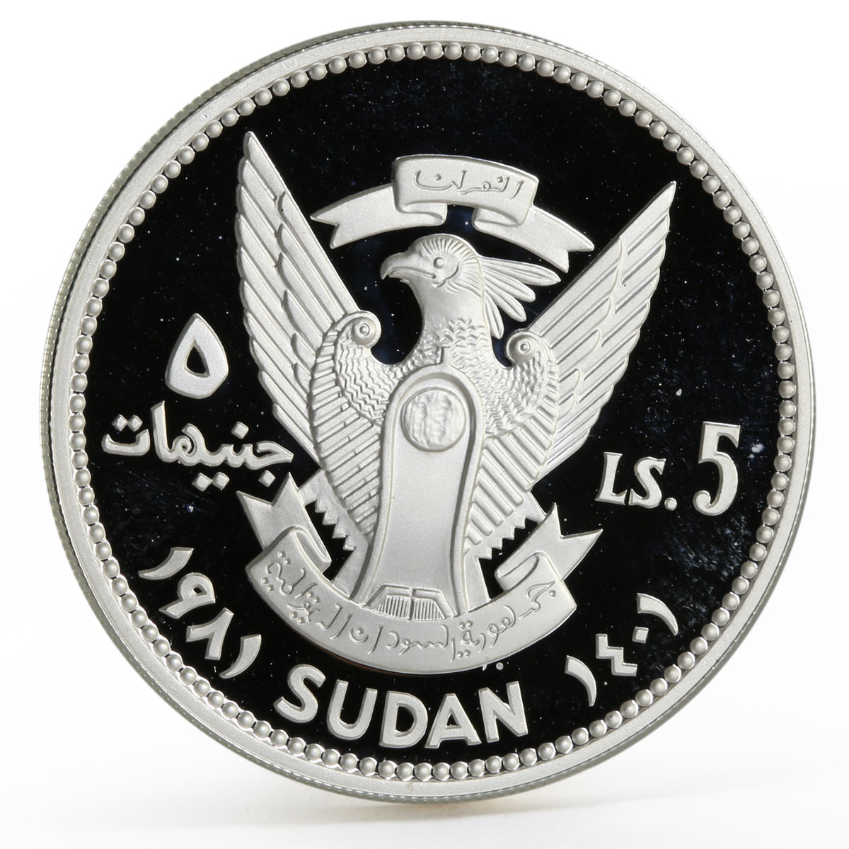 Sudan 5 pounds International Year of the Child proof silver coin 1981