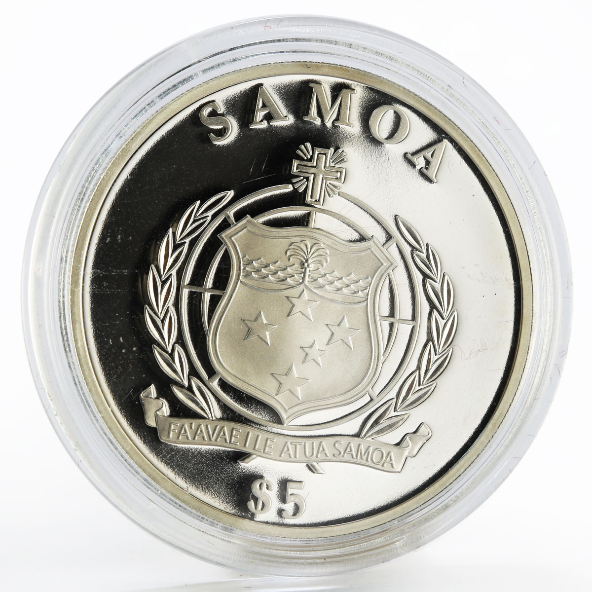 Samoa 5 dollars XX Football World Cup in Brazil proof silver coin 2013