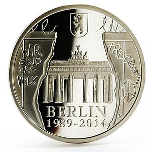 Belgium 20 euro 25th Anniversary of the Fall of the Berlin Wall silver coin 2014