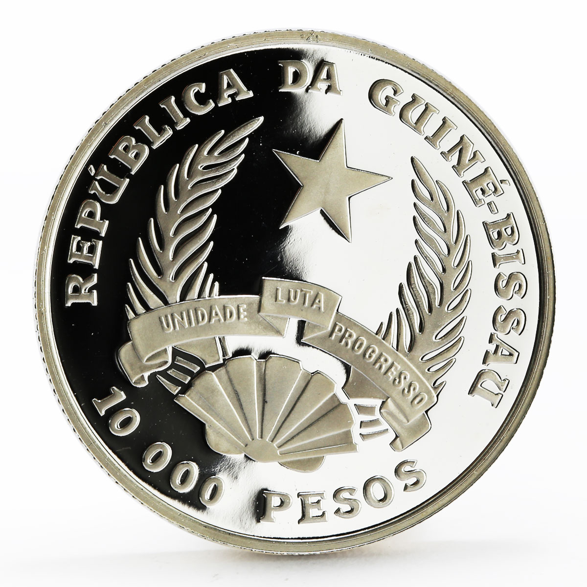 Guinea-Bissau 10000 pesos 15th World Football Cup proof silver coin 1992