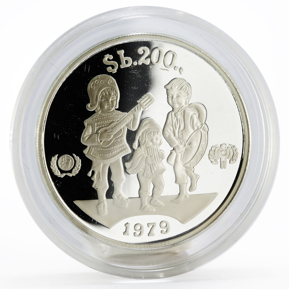 Bolivia 200 pesos International Year of the Child proof silver coin 1979