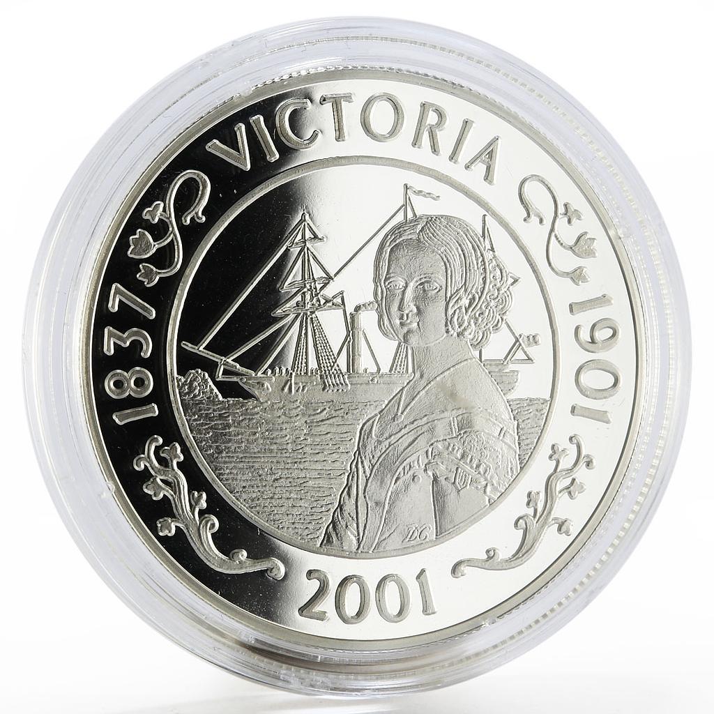 St Helena 50 pence Centennial of Death of Queen Victoria proof silver coin 2001