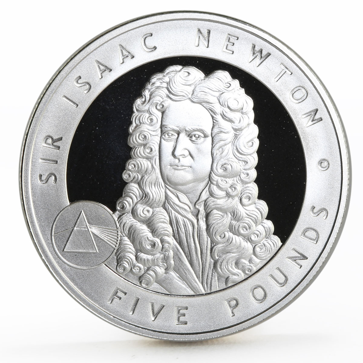 Alderney 5 pounds Sir Isaac Newton proof silver coin 2006