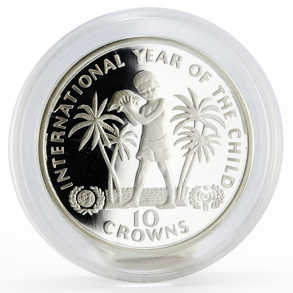 Turks and Caicos Islands 10 crowns World Year of the Child silver coin 1982