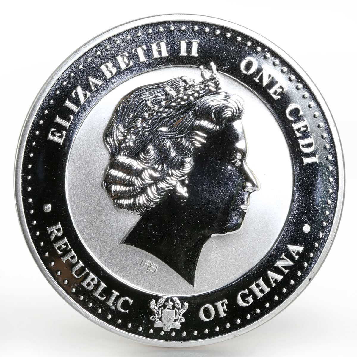 Ghana 1 cedi The Royal Baby proof colored silverplated Cu coin 2013