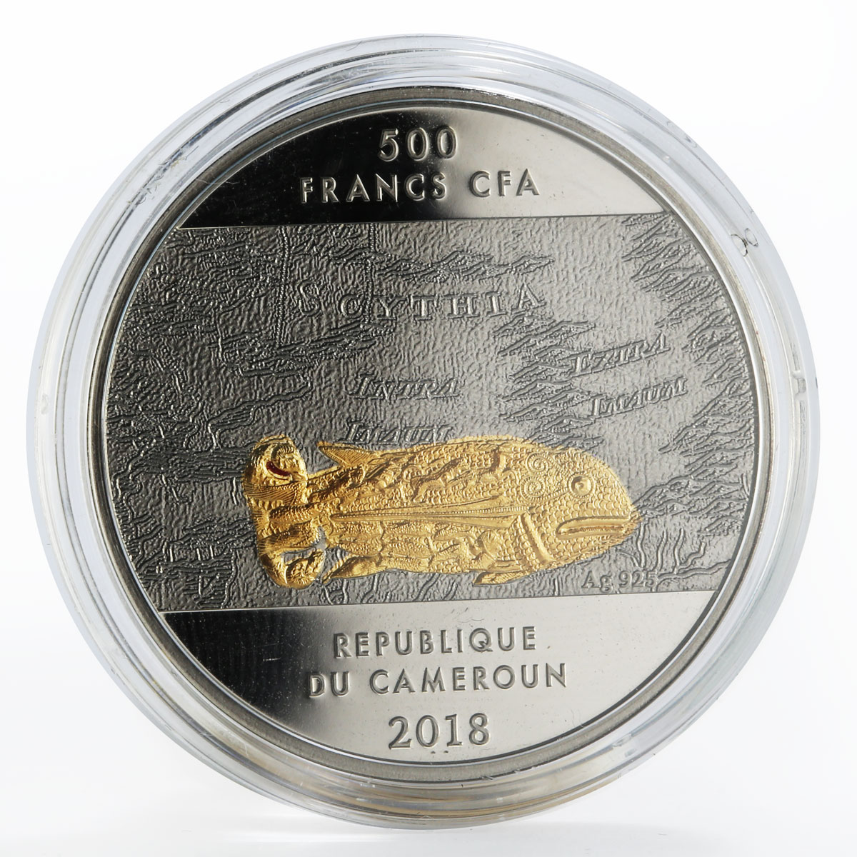 Cameroon 500 francs Golden Pectoral gilded proof silver coin 2018