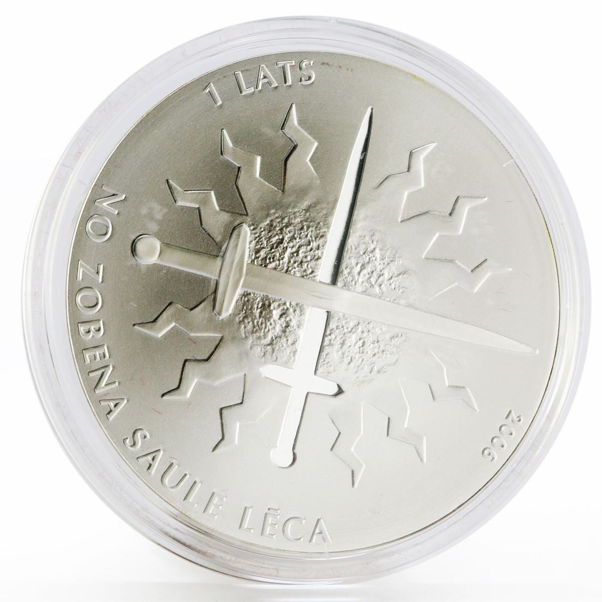 Latvia 1 lats State series Fight for Freedom proof silver coin 2006