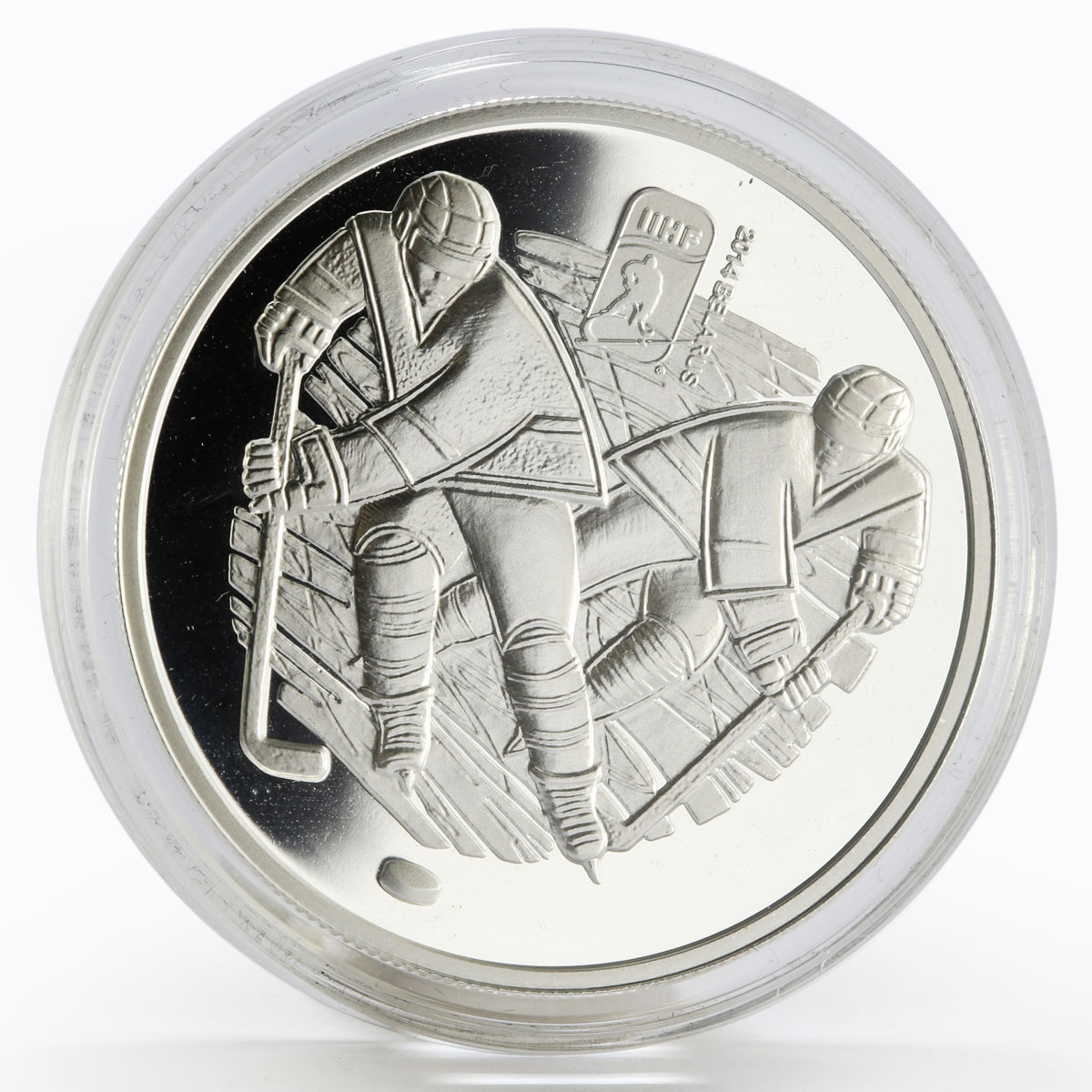 Belarus 20 rubles The 2014 World Ice Hockey Cup Chyzhouka Arena silver coin 2013