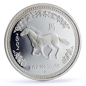 Australia 2 dollars Lunar Calendar I Year of the Horse proof silver coin 2002