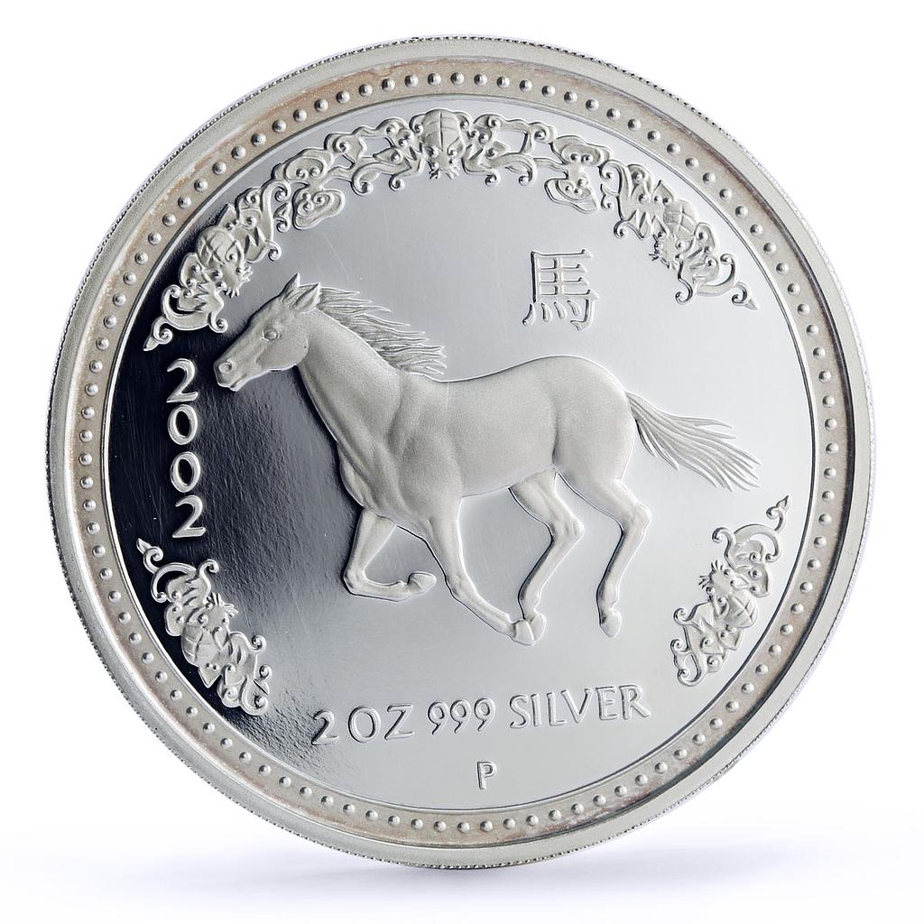 Australia 2 dollars Lunar Calendar I Year of the Horse proof silver coin 2002