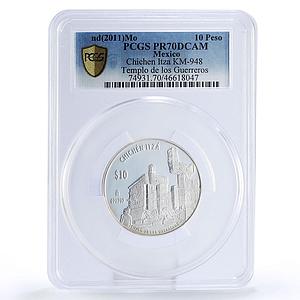 Mexico 10 pesos Chichen Itza Guerreros Temple PR70 PCGS silver coin 2007 2011