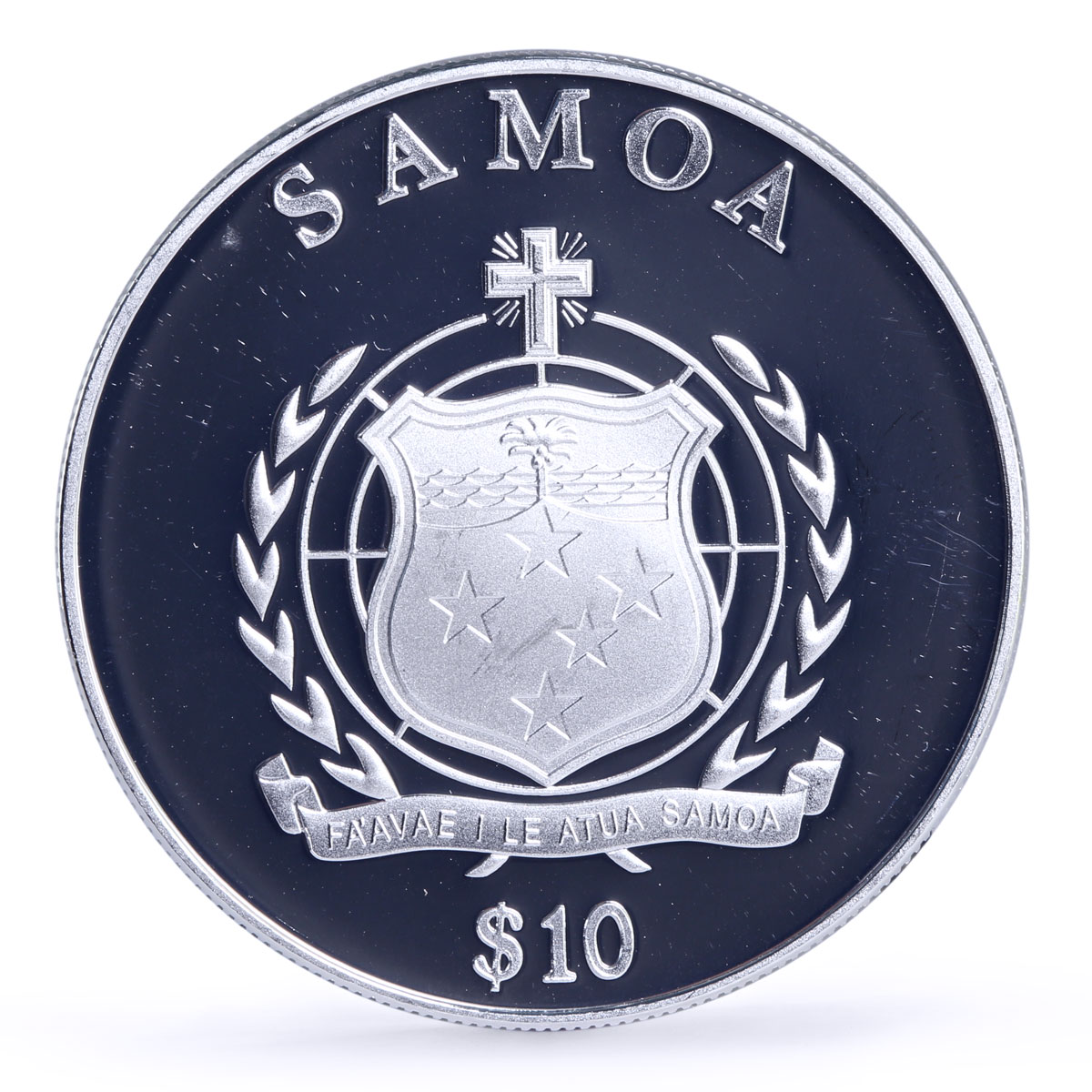 Samoa 10 dollars 1st Commandment I Am the Lord Your God gilded silver coin 2009