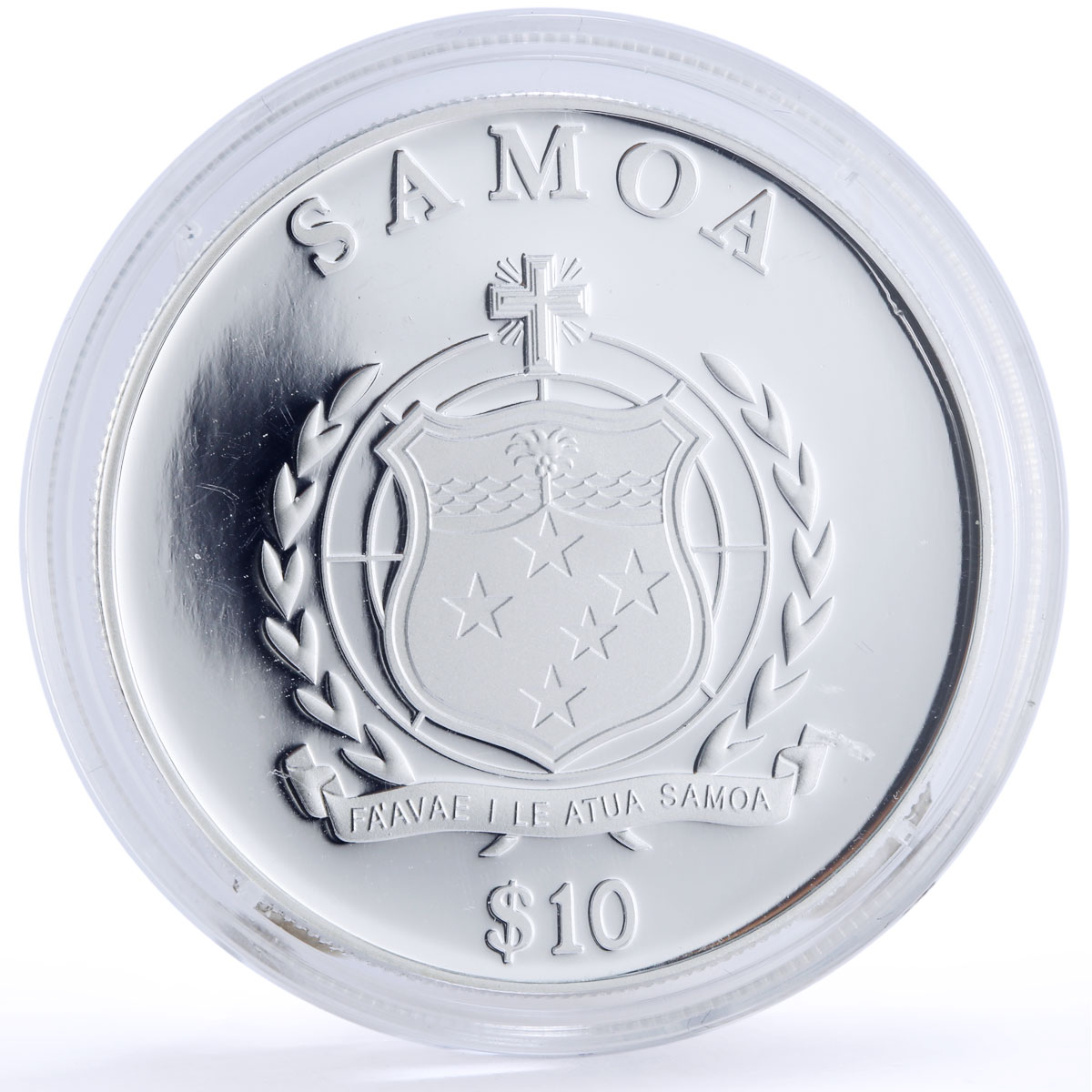 Samoa 10 dollars 4th Commandment Honor Father and Mother gilded silver coin 2009