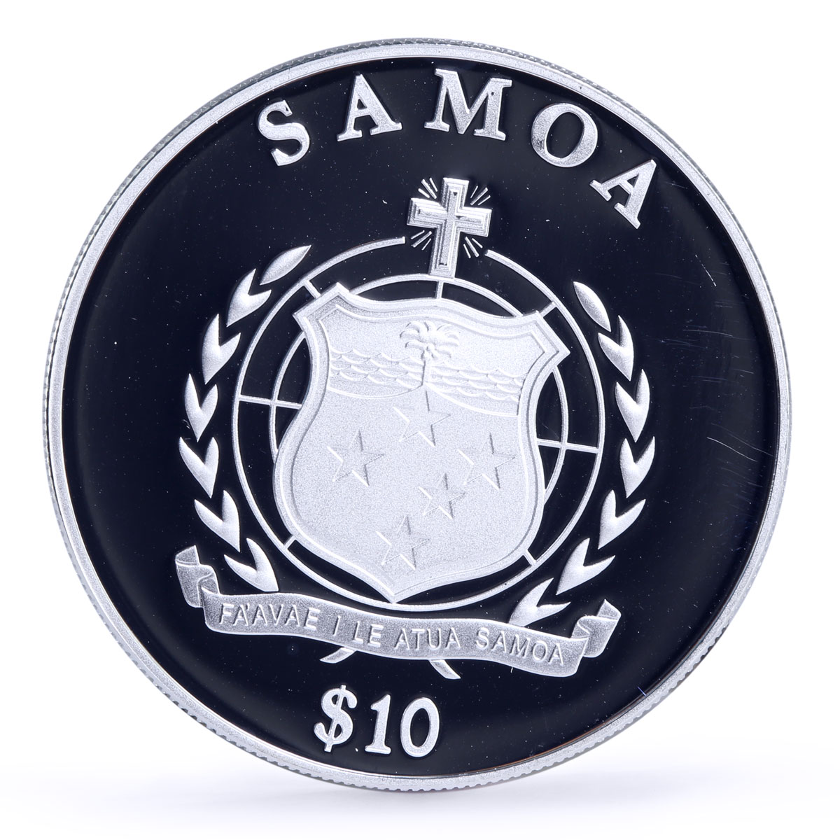 Samoa 10 dollars 4th Commandment Honor Father and Mother gilded silver coin 2009