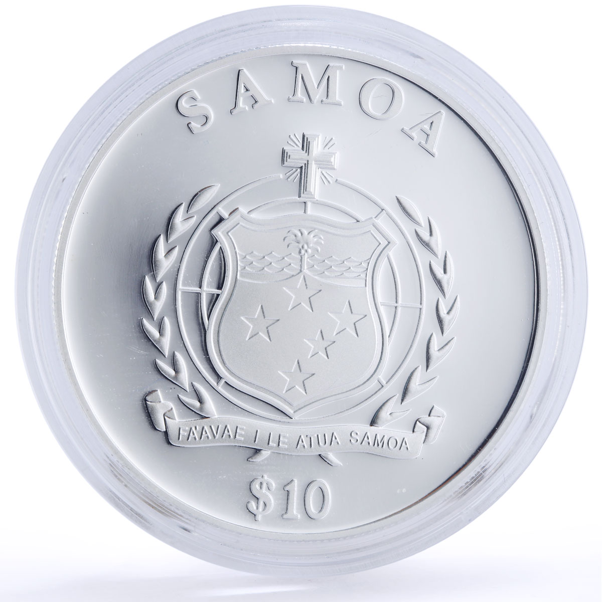 Samoa 10 dollars 5th Commandment You Shall Not Murder gilded silver coin 2009
