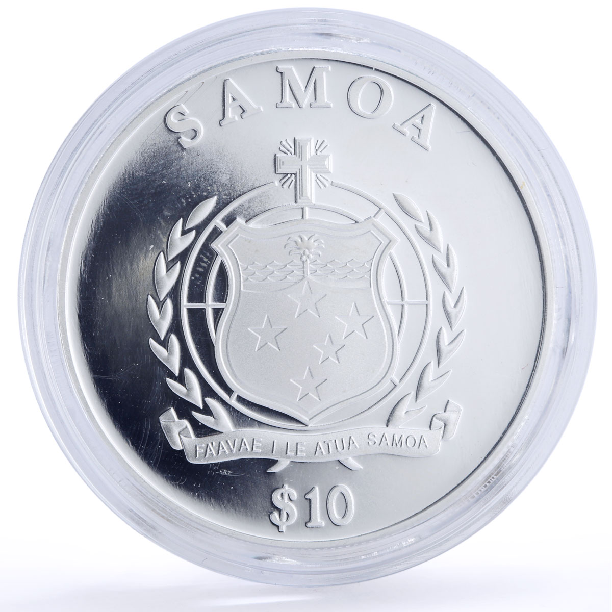 Samoa 10 dollars 6th Commandment Do Not Commit Adultery gilded silver coin 2010