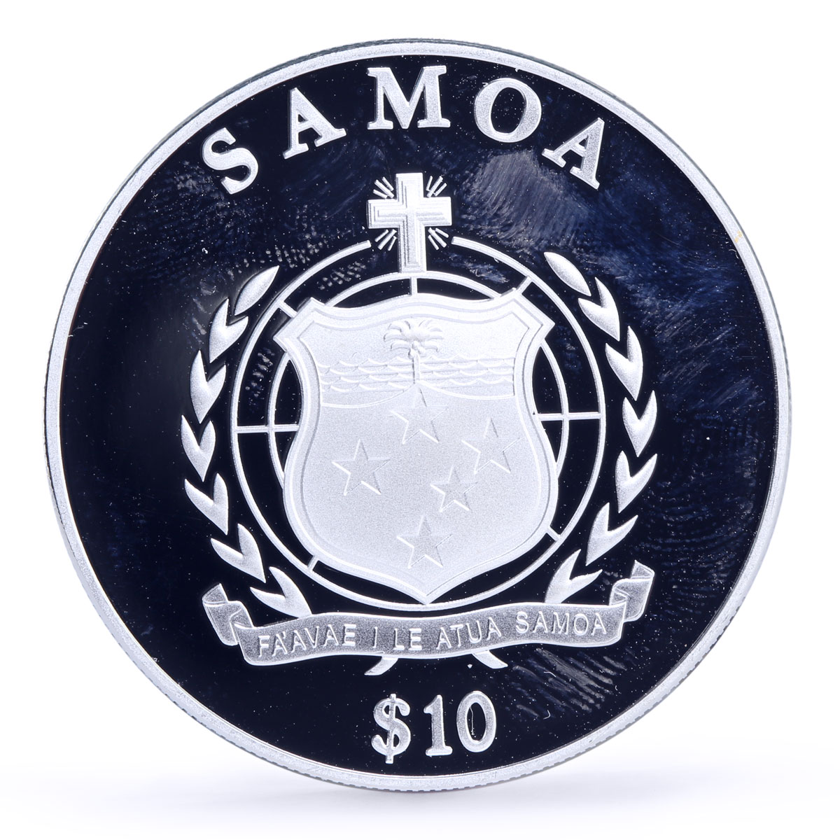 Samoa 10 dollars 6th Commandment Do Not Commit Adultery gilded silver coin 2010