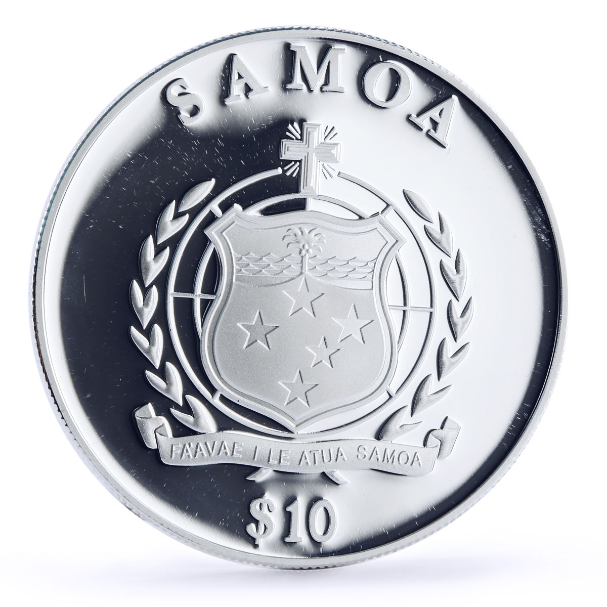 Samoa 10 dollars 3rd Commandment Remember the Sabbath gilded silver coin 2009