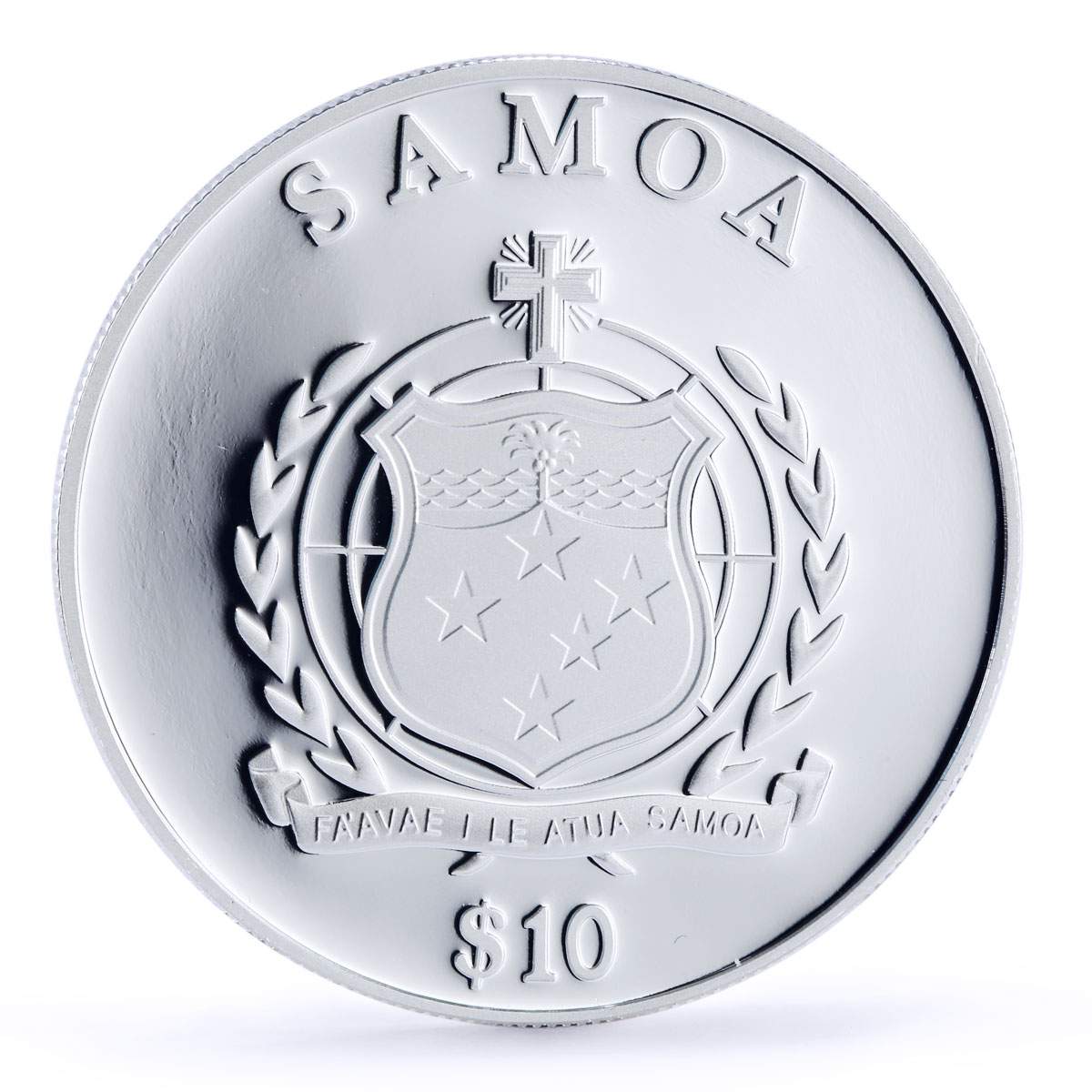 Samoa 10 dollars 8th Commandment Shall Not Bear Witness gilded silver coin 2010