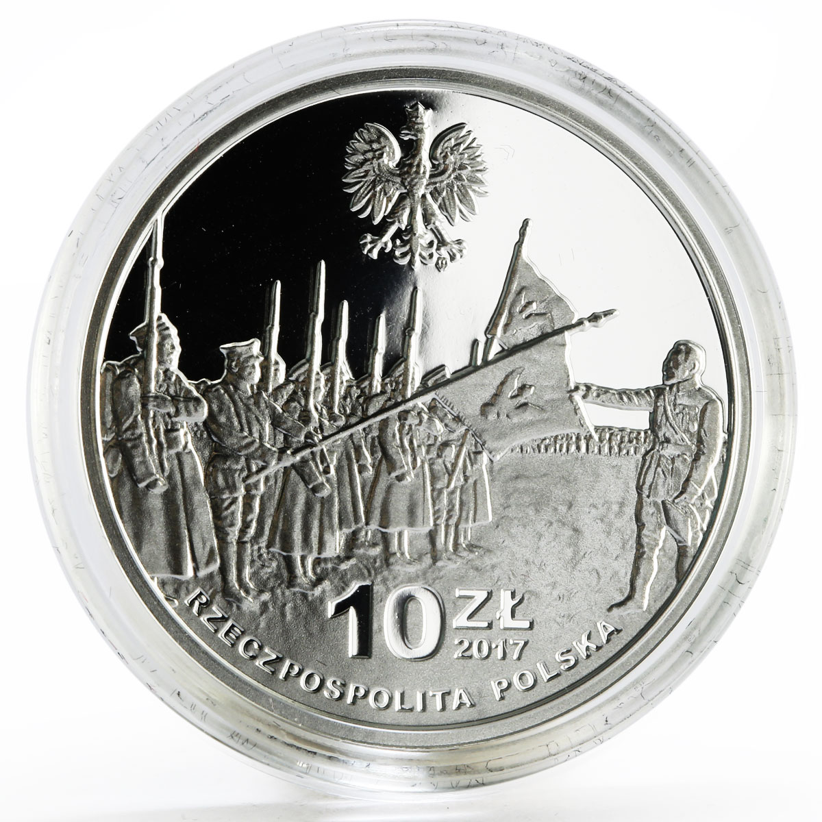 Poland 10 zlotych 100 Years of the Polish National Committee silver coin 2017